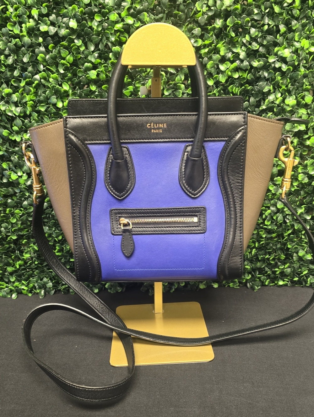 Celine Nano Luggage Bag Tricolor Leather Mini- Preloved Condition